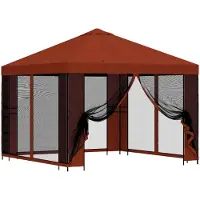 vidaXL Kiosque de jardin avec parois latérales, 3 x 3 m, couleur terre cuite