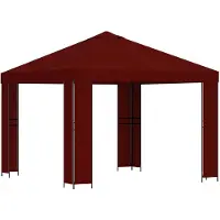 vidaXL Tente de jardin 3 x 3 m, rouge bordeaux, polyester et acier, 190 g/m²
