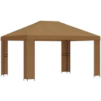 vidaXL Tente de jardin 4 x 3 m, beige, polyester et acier, 190 g/m²