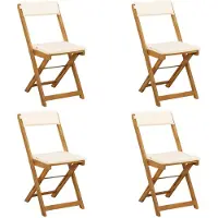 vidaXL : Ensemble de 4 chaises de jardin de style bistrot, couleur crème
