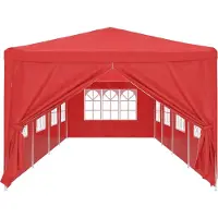 vidaXL Tente de réception 1200 x 300 x 255 cm, rouge, en PE et acier
