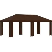 vidaXL , tonnelle de jardin, 6 x 3 mètres, couleur marron, polyester et acier, 190 g/m²