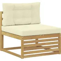 vidaXL Ensemble de canapés d'extérieur avec coussins, 5 pièces, blanc et crème, en polyester