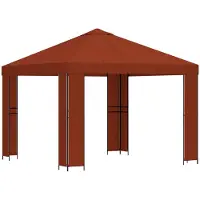 vidaXL Tente de jardin 3 x 3 m en polyester couleur terre cuite et acier, 190 g/m²
