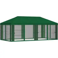 vidaXL Tente de jardin avec toit et parois latérales 6 x 3 m Vert Polyester 190