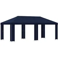 vidaXL Kiosque de jardin 6 x 3 m, bleu, polyester et acier 190