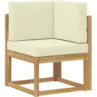 vidaXL Ensemble de canapés d'extérieur , 7 pièces, blanc et crème, en bois massif d'acacia