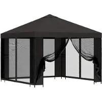 vidaXL Kiosque de jardin avec parois latérales, 3 x 3 m, anthracite
