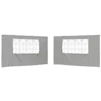 vidaXL Tente de réception - Panneaux latéraux (2 pièces) 400 x 195 cm Gris clair PE et acier