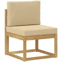 vidaXL Ensemble de canapés d'extérieur avec coussins, 7 pièces, blanc et beige, polyester