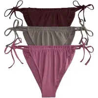 The Set Bas de bikini gris / rose ancienne / bordeaux
