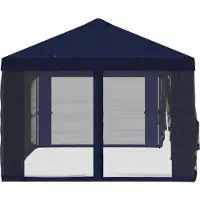 vidaXL Tente de jardin avec toit et parois latérales 6 x 3 m Bleu Polyester 190