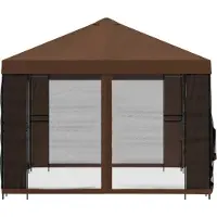 vidaXL Kiosque de jardin avec parois latérales, 4 x 3 m, marron