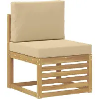 vidaXL Ensemble de salon de jardin 6 pièces, blanc et beige, en polyester