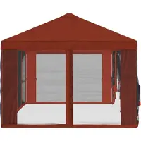 vidaXL Tente de jardin avec toit et parois latérales 6 x 3 m, polyester couleur terre cuite 190