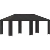 vidaXL , pavillon de jardin, 6 x 3 mètres, anthracite, polyester et acier, 190 g/m²