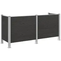 vidaXL Clôture pour poubelles Gris 237 x 85 x 115 cm Aluminium et WPC