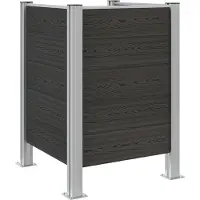 vidaXL Clôture pour poubelles Gris 85 x 85 x 115 cm Aluminium et WPC