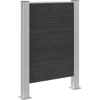 vidaXL Clôture pour poubelles Gris 85 x 12 x 115 cm Aluminium et WPC