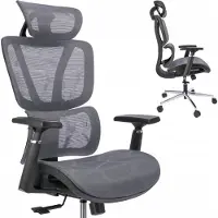 Jumi chaise de bureau ergonomique NEOVA chaise de bureau réglable pour bureau accoudoirs gris