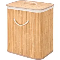 Kipit rechteckiger Wäschekorb aus Bambus, Naturstoff, 6 (60 l)