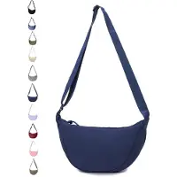 Unyqoos Sac bandoulière en forme de croissant, en nylon et polyester, dimensions : 31 x 16 x 9 cm. Doté d'une bandoulière réglable, d'une fermeture éclair, et étant léger et imperméable