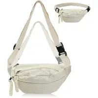 Unyqoos : Sac banane en velours à la mode, avec bandoulière réglable et 3 compartiments zippés – Sac bandoulière et ceinture unie, idéal pour le quotidien et les loisirs