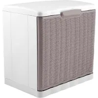 Unyqoos Boîte de rangement pour chaussures en plastique, imitation rotin, boîte à chaussures compacte de 40 x 30 x 40 cm, légère et sans montage, idéale pour l'entrée, la chambre, le bureau