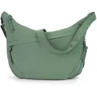 Unyqoos Sac bandoulière en forme de croissant pour femmes, sac compact en polyester résistant avec doublure en coton, bandoulière amovible et réglable (30–55 cm), poche pour tablette, 221 g