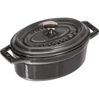 Unyqoos Mini-cocotte ovale – cocotte ovale, 11 cm, gris graphite, 0,25 litre