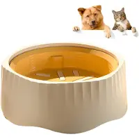 Unyqoos Gamelle pour chiens et chats, fabriquée en polypropylène de qualité alimentaire, base antidérapante, design 2-en-1 pour une alimentation lente et normale