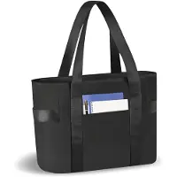 Unyqoos Sacoche pour ordinateur portable pour femmes – spacieuse, en polyester haute densité, imperméable, compartiment rembourré de 15,6 pouces avec fermeture velcro, plusieurs poches, 39 cm