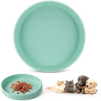 Unyqoos Gamelle en silicone pour chats et petits chiens – antidérapante, multifonctionnelle, adaptée aux aliments, plate et large, 18 x 18 x 3 cm, lavable au lave-vaisselle, violet/rose