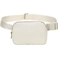 Unyqoos Poche de ceinture – Pochette de ceinture unie en nylon imperméable, dimensions 22,5 x 12 x 3 cm, ceinture réglable, idéale pour le sport, les voyages et la vie quotidienne