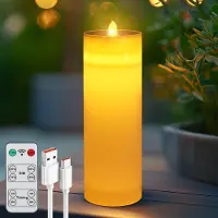 Unyqoos : Bougies LED solaires, étanches IPX5 – lumière scintillante, télécommande et minuterie (2/4/6/8 heures), fonction de charge solaire et USB, pour intérieur et extérieur