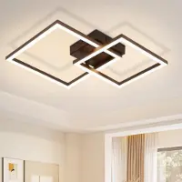 Unyqoos Plafonnier LED rectangulaire moderne de 20 W – design carré réglable, noir, 3000 K (blanc chaud), idéal pour l'éclairage de plafonds et de murs dans les espaces de vie