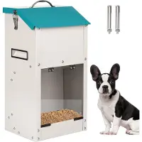 Unyqoos Distributeur automatique de nourriture pour petits animaux – capacité de 7 kg, étanche, galvanisé, résistant aux rongeurs et aux oiseaux, avec fenêtre en acrylique