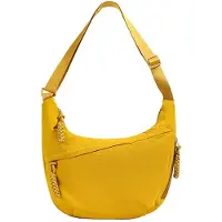 Unyqoos Sac bandoulière en nylon pour femmes, avec bandoulière réglable, 3 compartiments zippés et 5 poches ouvertes, léger et résistant à l'eau