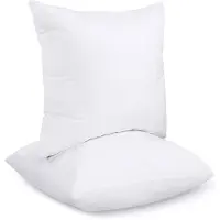 Unyqoos Ensemble de 2 coussins de 30 x 30 cm, couleur blanche – garnissage confortable en fibres siliconisées, compressé et emballé sous vide, idéal pour les salons et les chambres