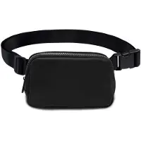 Unyqoos Poche de ceinture – modèle unie, compacte, avec ceinture réglable, 2 compartiments et 3 poches discrètes, légère et confortable pour un usage quotidien et pour les voyages