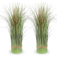 Unyqoos : Lot de 2 plantes de lavande artificielles – Plantes décoratives réalistes de 41 cm, violettes, en PVC, pour la maison et le bureau