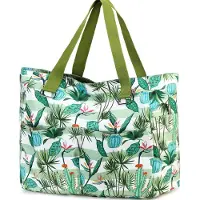 Unyqoos Sac de plage extra large pour femmes – 57 x 20 x 39 cm, imperméable et résistant au sable, fermeture éclair, 8 compartiments, pliable, motif floral exotique