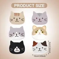 Unyqoos Ensemble de 6 sous-verres pour chats en PVC – jolis sous-verres et décoration de table, isolants thermique, faciles à nettoyer