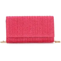 Unyqoos Pochette pour femmes, design portefeuille, sac bandoulière/épaule léger pour l'été et la plage, dimensions 23 x 3 x 13 cm, bandoulière à chaîne amovible et réglable