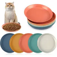 Unyqoos Ensemble de gamelles en céramique pour chats et petits animaux, comprenant 10 pièces – bols en céramique peu profonds pour aliments humides et secs, avec tapis antidérapants inclus