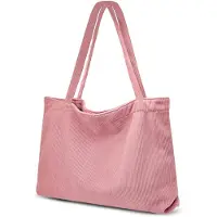 Unyqoos Sac bandoulière en velours 50 x 11 x 32 cm – Sac de tous les jours spacieux et pliable, avec de larges bretelles renforcées, idéal pour les voyages, le bureau et les courses