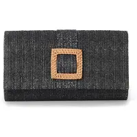 Unyqoos Sac de plage estival tressé pour femmes – élégant sac bandoulière avec un aspect en raphia et une chaîne de porté confortable, idéal pour la plage, les loisirs et les soirées