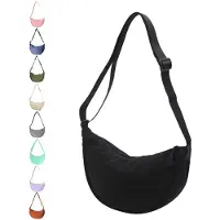 Unyqoos Sac bandoulière en nylon et polyester , avec bandoulière réglable, compact mais spacieux, fermeture éclair, imperméable, disponible en différentes couleurs