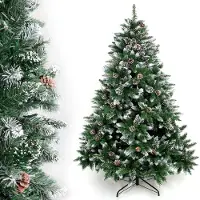 Unyqoos Arbre de Noël artificiel avec support – sûr pour les enfants, branches ignifuges, réutilisable jusqu'à 15 ans, aspect réaliste, montage facile