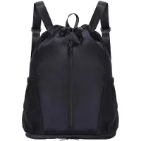 Unyqoos Sac de sport résistant à l'eau, avec cordon de serrage – Compartiment à chaussures, 5 compartiments, environ 14 litres, 0,4 kg, bretelles réglables pour le sport et la vie quotidienne